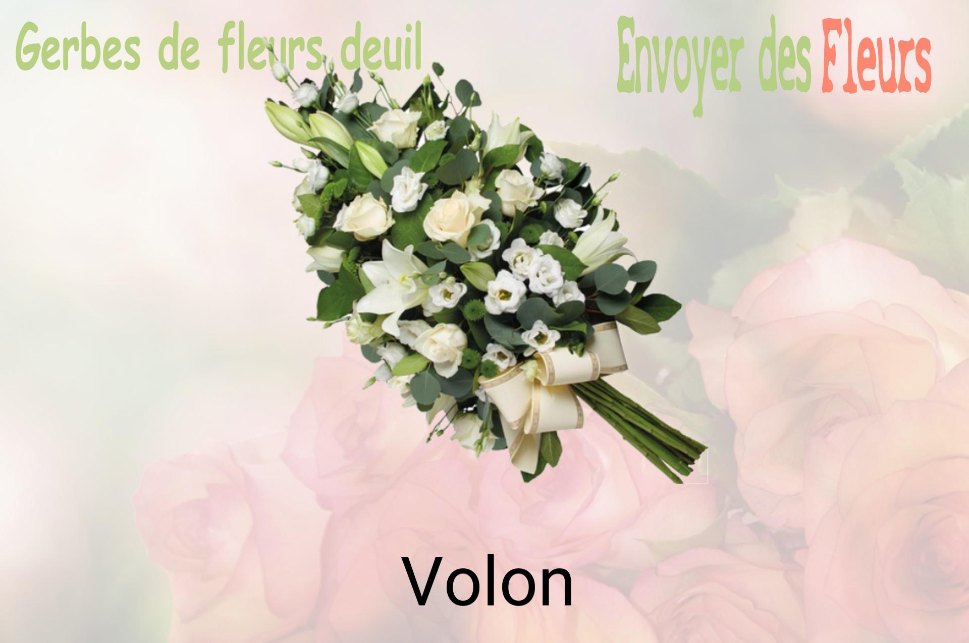 Gerbe de fleurs de deuil livrée à Volon